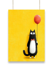 Cat Holding Balloon | Aesthetic - Poster | 13